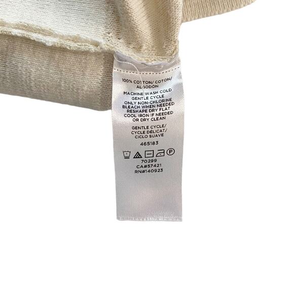 LOFT Sweater Large Cardigan Beige/Off-White Animal Print 3/4 Sleeve Button Front - Picture 6 of 7